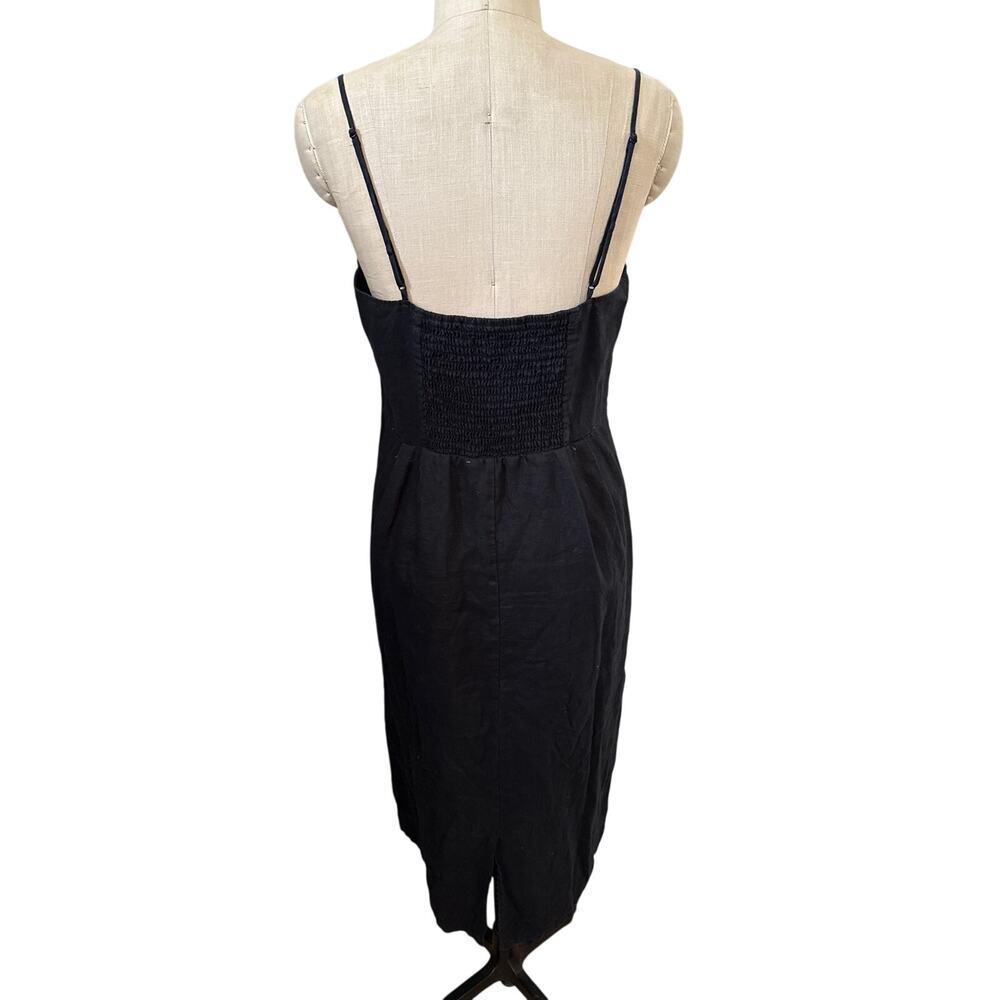 Quince Womens European Linen Scoop Neck Midi Dress Black Size Large - Picture 6 of 9